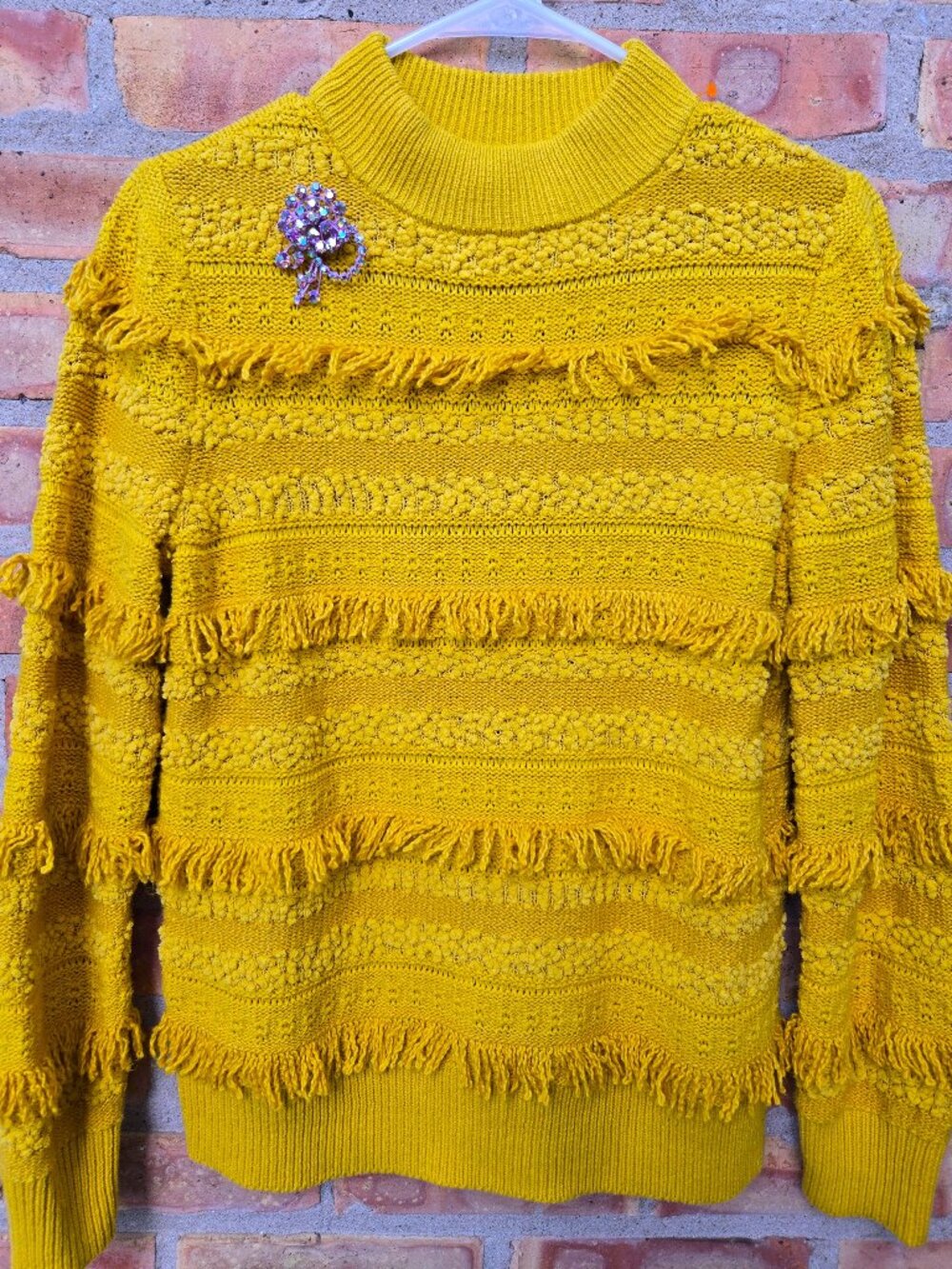 Mustand Yellow Fringe Sweater